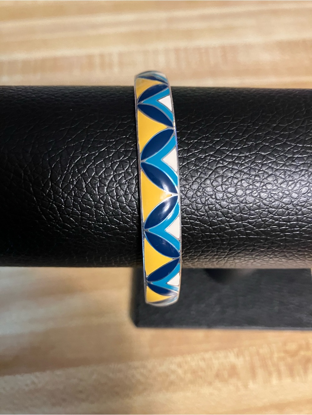 🌸Brighton ‘Bella Lucca ‘ Enamel Geometric Yellow & Blue Bangle Bracelet
